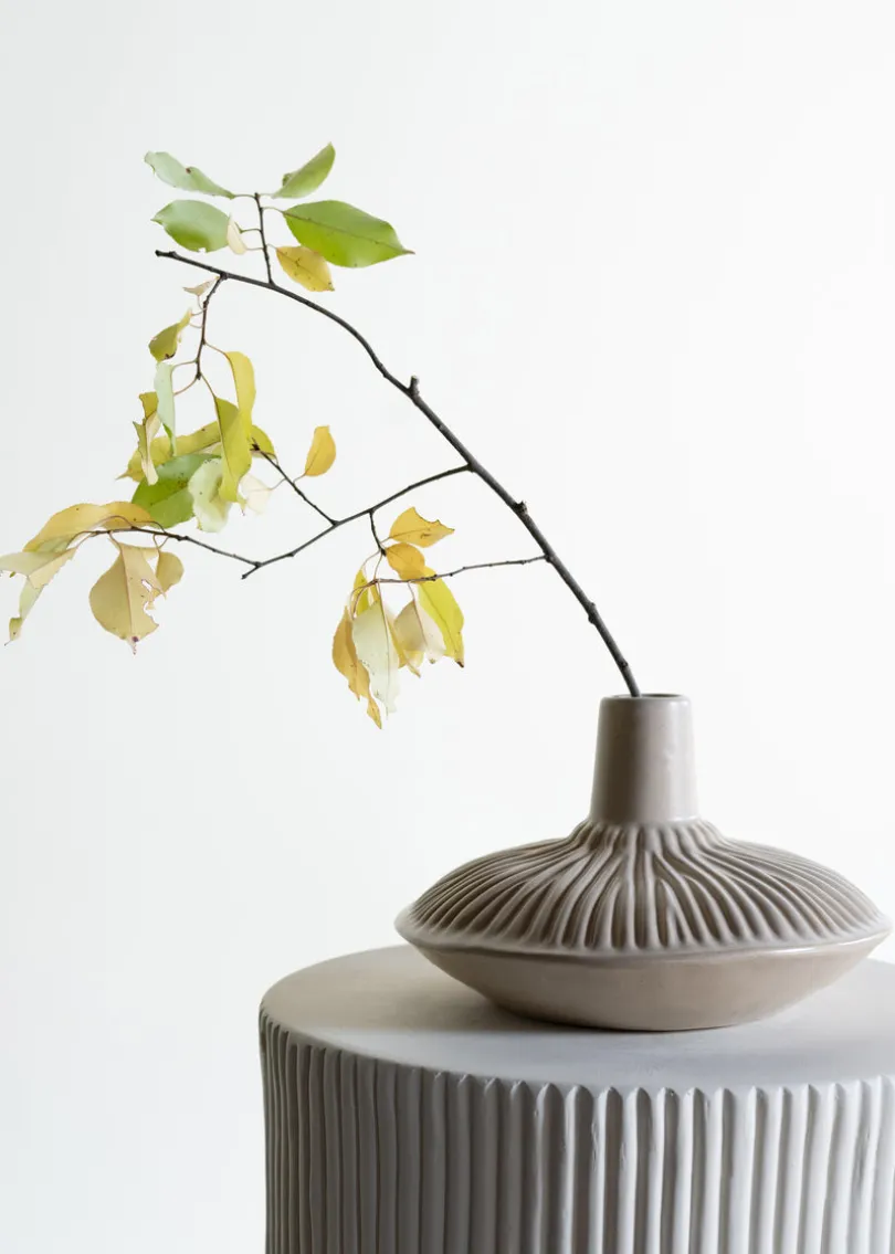 9in Wide Arita Handcrafted Ceramic Deco Vase
