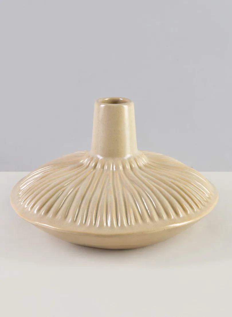 9in Wide Arita Handcrafted Ceramic Deco Vase