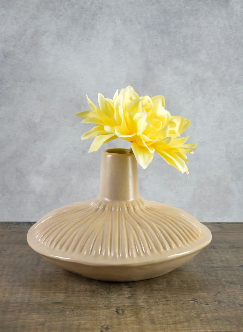9in Wide Arita Handcrafted Ceramic Deco Vase