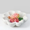 8in Wide Ashgabat White Marble Petal Tray