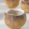 3in Wide Bali Coconut Mini Ceramic Vase, Set of 6