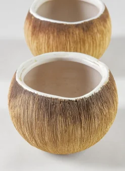 3in Wide Bali Coconut Mini Ceramic Vase, Set of 6