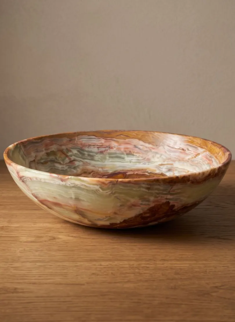 12in Wide Balochistan Giant Green Onyx Bowl