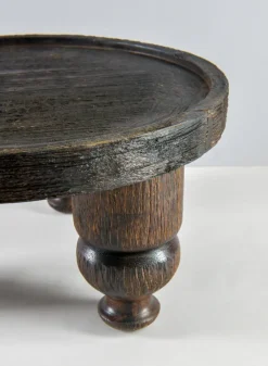 14in Wide Banjara Reclaimed Look Black Rugged Wood Stand
