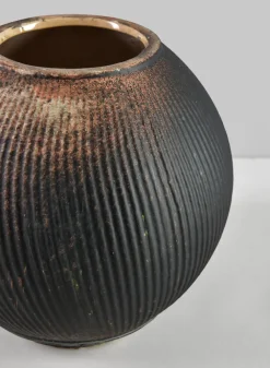 6.5in Wide Bashira Ethnic Aged Clay Fishbowl