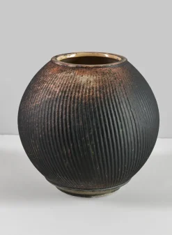 6.5in Wide Bashira Ethnic Aged Clay Fishbowl