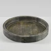 14in Wide Belgham Brushed Black Round Tray