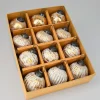 2in Wide Blush & Gold Foil Assorted Glass Ornaments