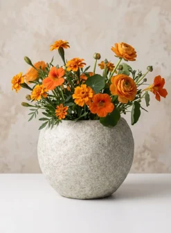 7in Wide Boheme Antiqued Ceramic Fishbowl Pot, Case of 4