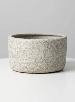 7.5in Wide Boheme Antiqued Low Ceramic Cylinder Pot, Case of 6