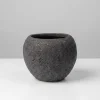 6.25in Wide Boheme Black Lava Ceramic Fishbowl Pot, Case of 6
