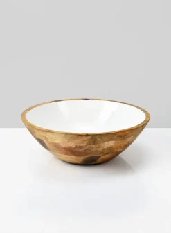 10in Wide Bombay Enameled Wood Bowl