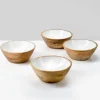 6in Wide Bombay Enameled Wood Bowl, Set of 4