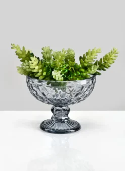 5in Wide Bombon Smoke Candy Glass Dish