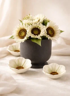 3.75in Wide Chantille Mini Flower Ceramic Bowl, Set of 4