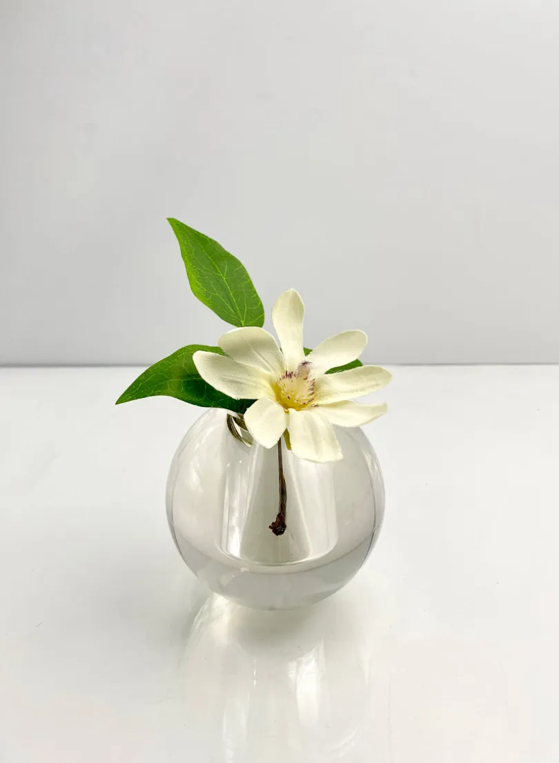 4in Wide Crystal Ball Glass Vase