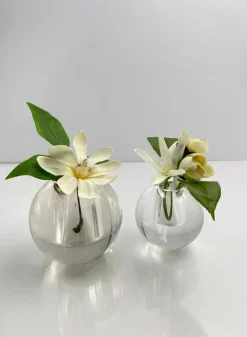 4in Wide Crystal Ball Glass Vase