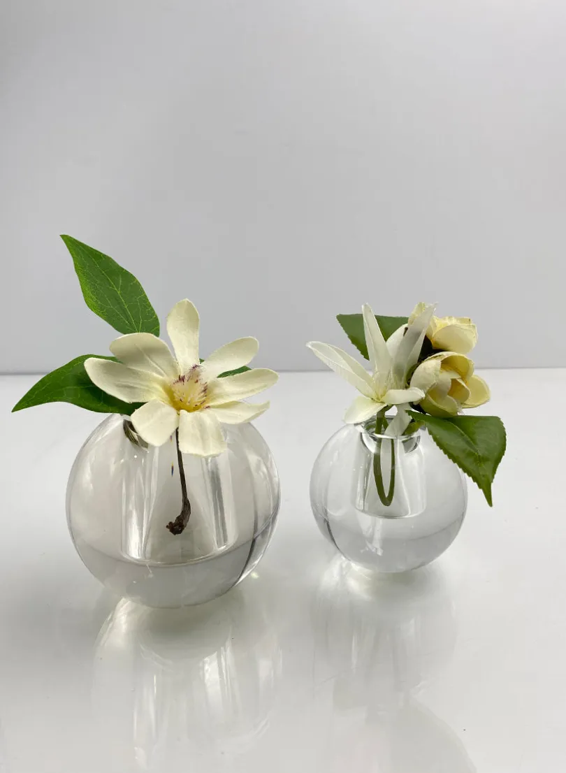 4in Wide Crystal Ball Glass Vase
