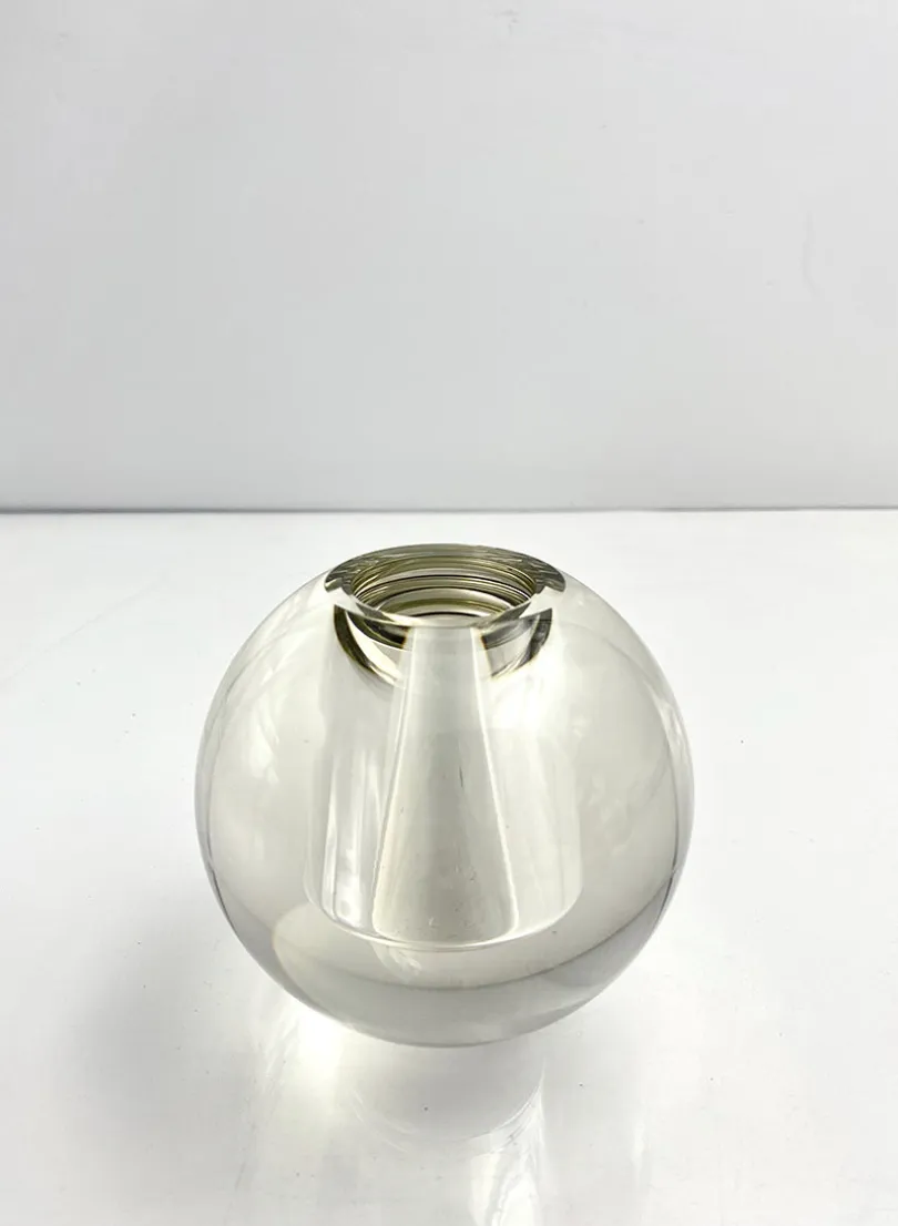 4in Wide Crystal Ball Glass Vase