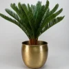 10.75in Wide Devdas Brass Look Aluminum Indoor Garden Pot, Large