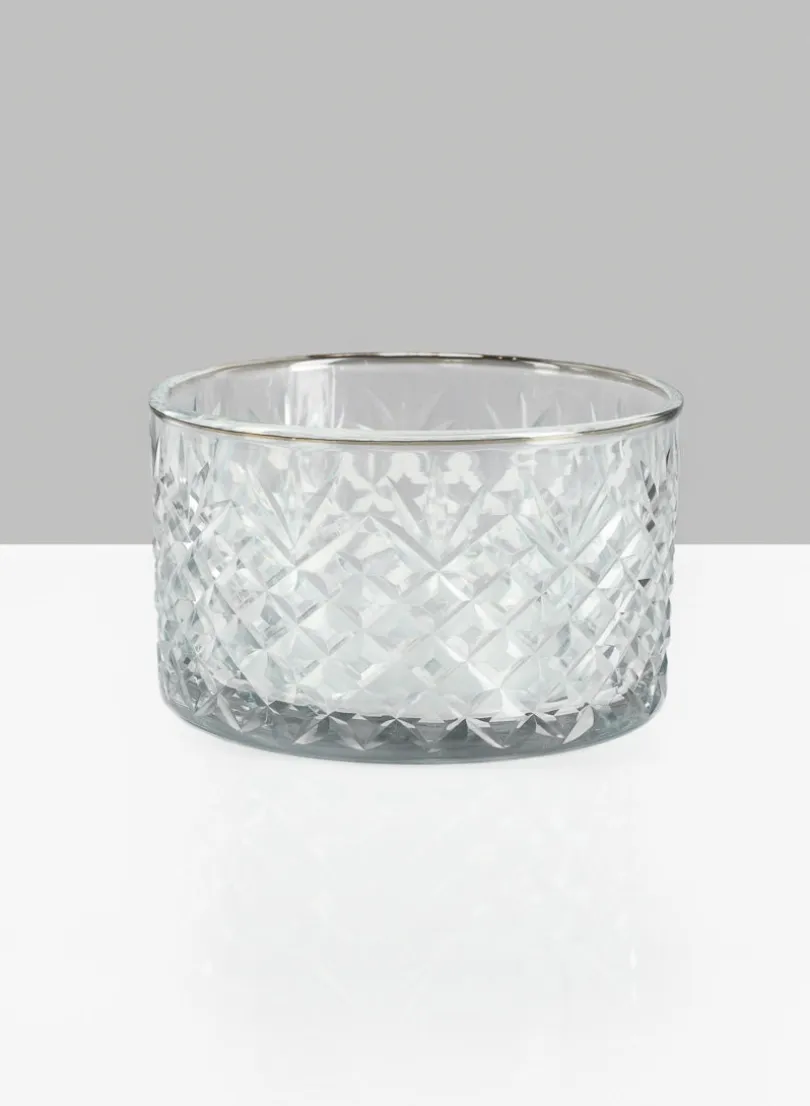 5.75in Wide Diamond Cut Glass Bowl