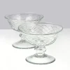 4.5in Wide Diamond Cut Glass Pedestal Bowl