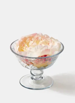 4.5in Wide Diamond Cut Glass Pedestal Bowl