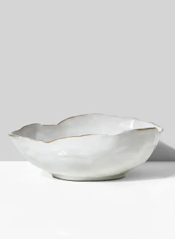 10.5in Wide Freeform Edge Ceramic Potter's Bowl