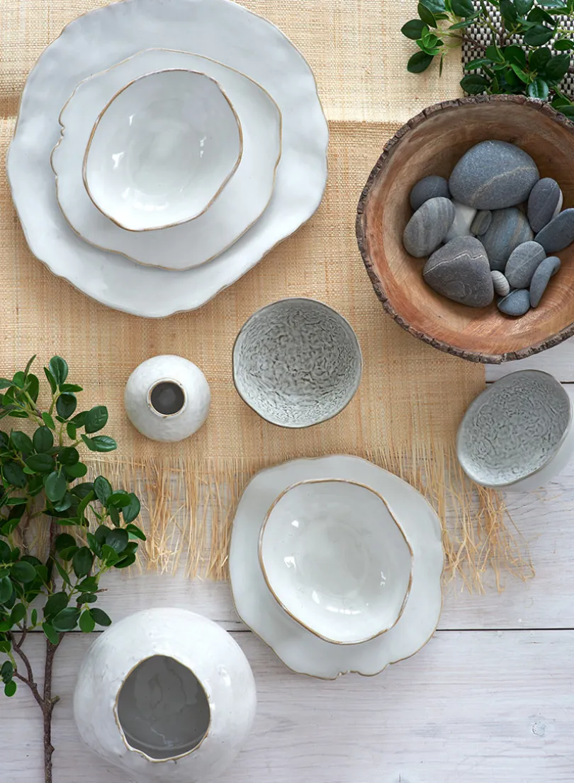 10.5in Wide Freeform Edge Ceramic Potter's Bowl