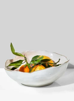 10.5in Wide Freeform Edge Ceramic Potter's Bowl