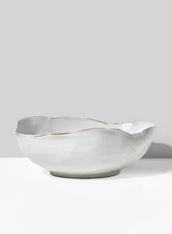 10.5in Wide Freeform Edge Ceramic Potter's Bowl