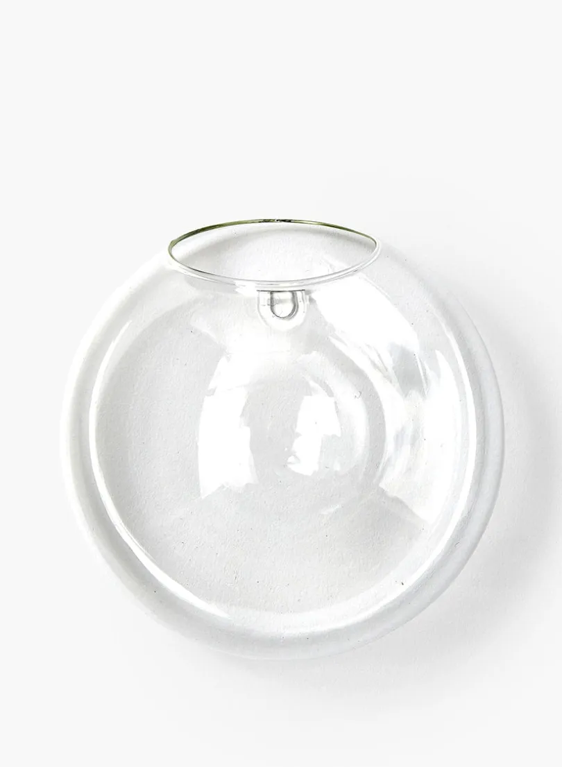 5in Wide Glass Ball Wall Vase