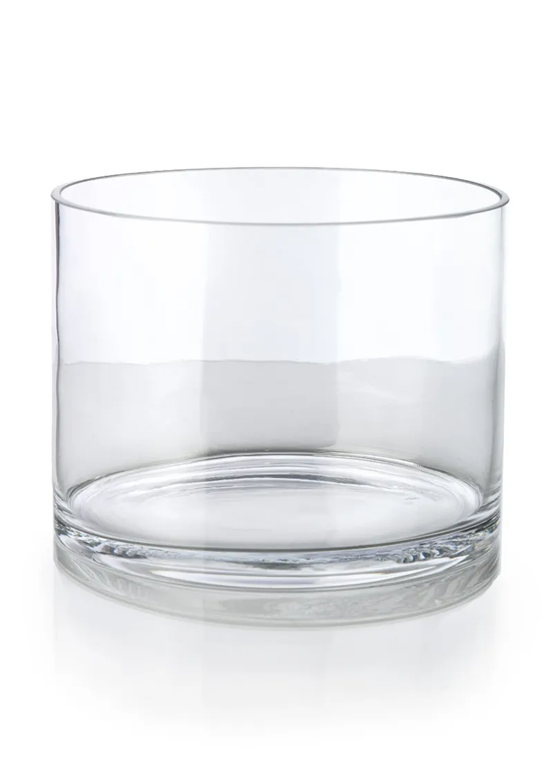 8in Wide Glass Cylinder Vase