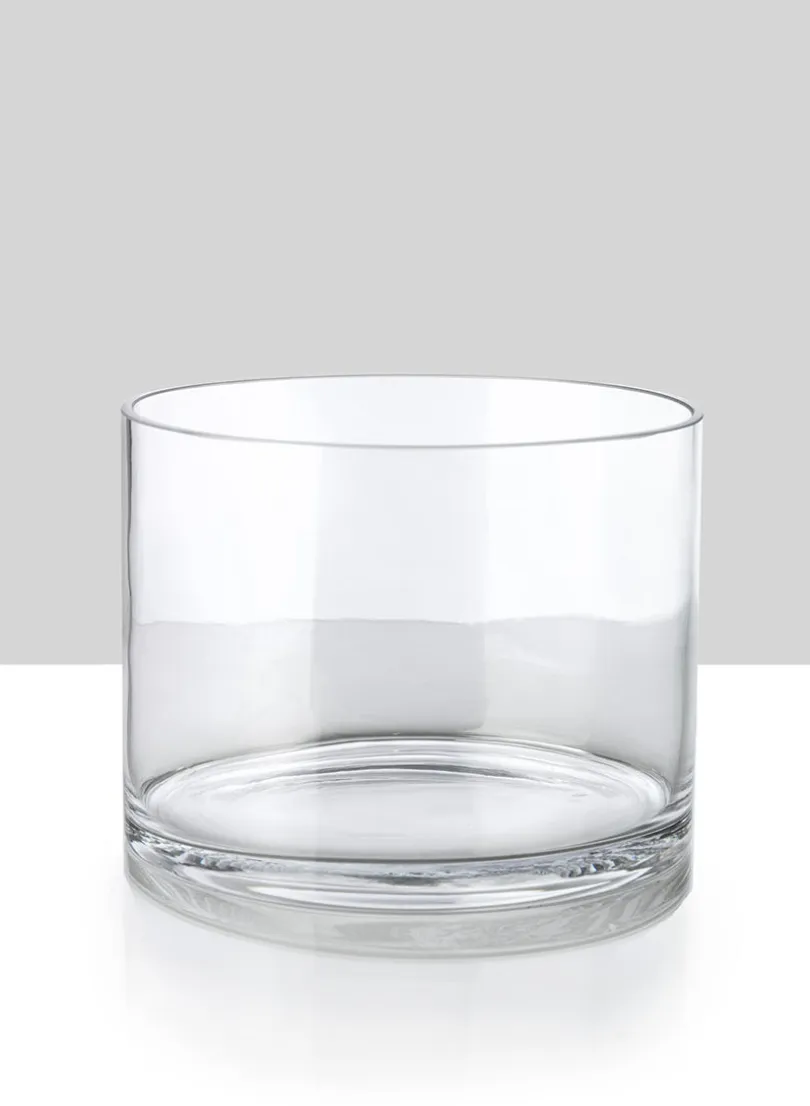 8in Wide Glass Cylinder Vase