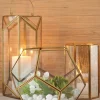 10in Wide Glass Honeycomb Candleholder