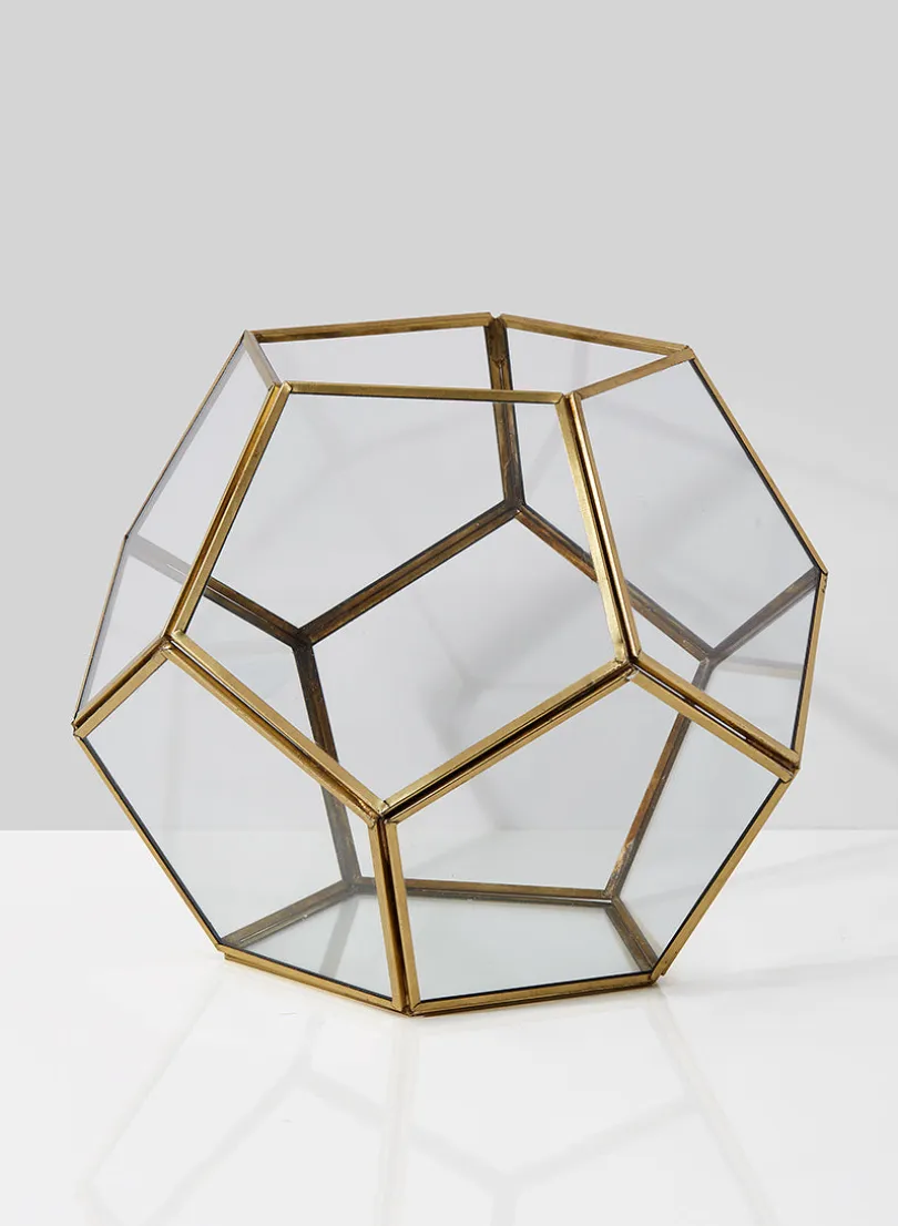 10in Wide Glass Honeycomb Candleholder