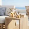 11in Wide Glass Honeycomb Candleholder