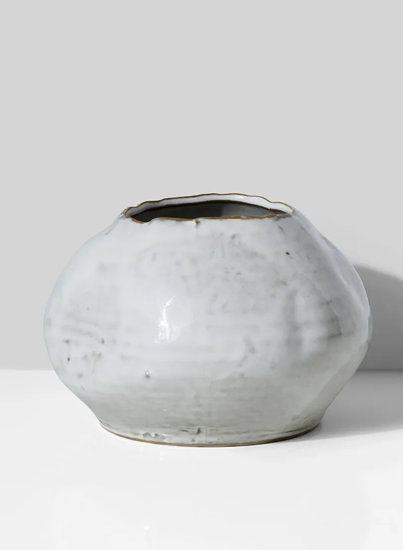 6.5in Wide Glazed Ceramic Potter's Bowl