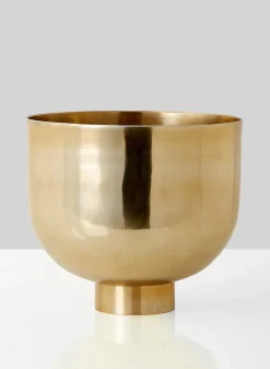 10in Wide Gold Compote Aluminum Bowl