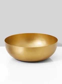 12in Wide Gold Iron Bowl
