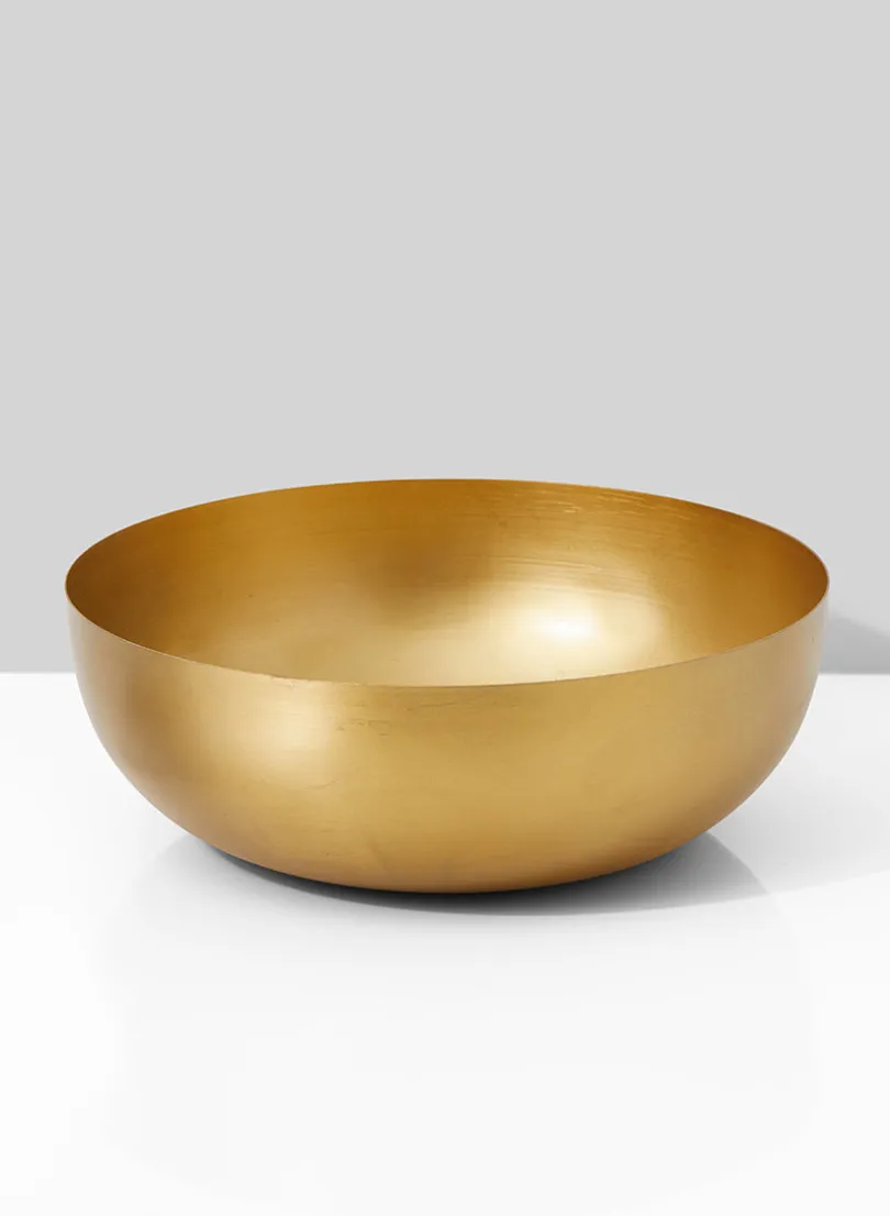 12in Wide Gold Iron Bowl