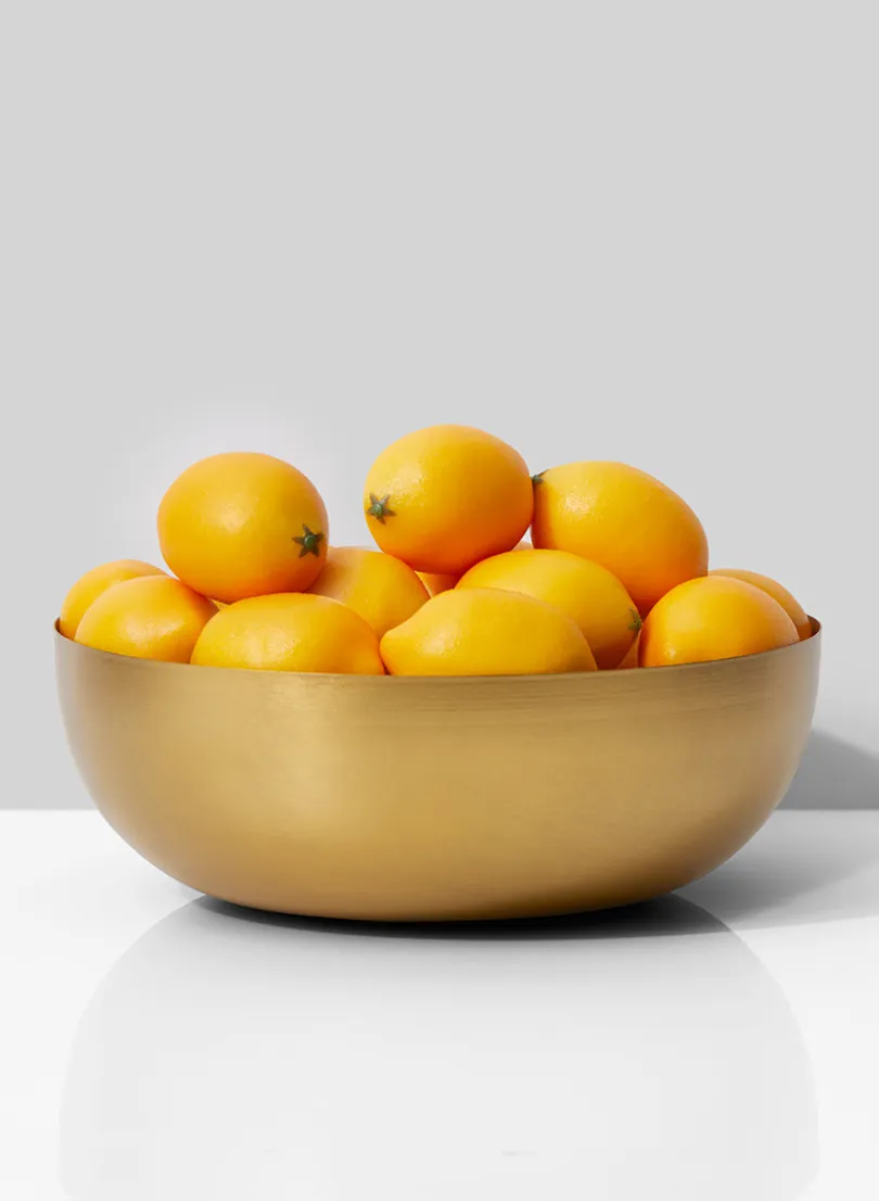 12in Wide Gold Iron Bowl