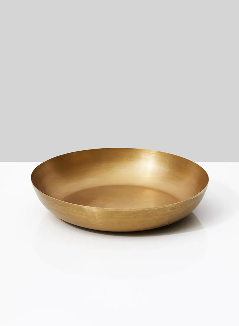 10in Wide Gold Iron Bowl