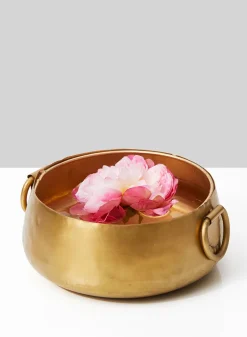 9in Wide Gold Iron Handi Bowl