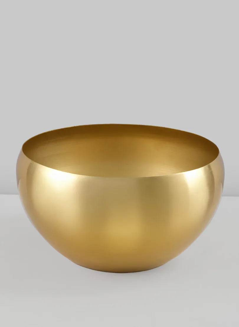 8in Wide Gold Metal Bowl