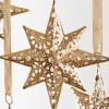 7in Wide Gold North Star Metal Ornament, Set of 4