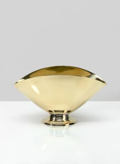 6.25in Wide Gold Oval Brass Bowl