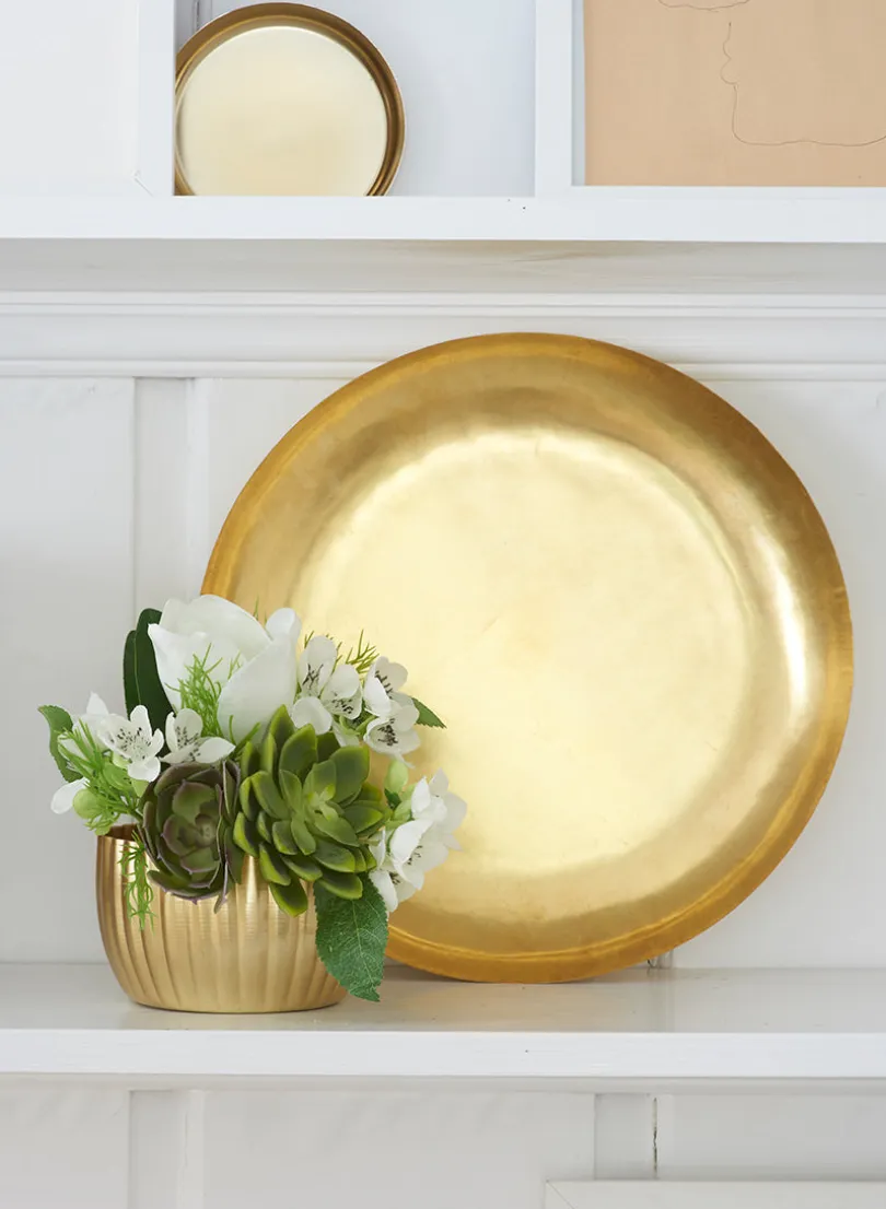 4.75in Wide Gold Pillar Metal Plate, Set of 6