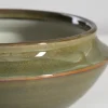7.5in Wide Green Glaze Ceramic Ikebana Bowl