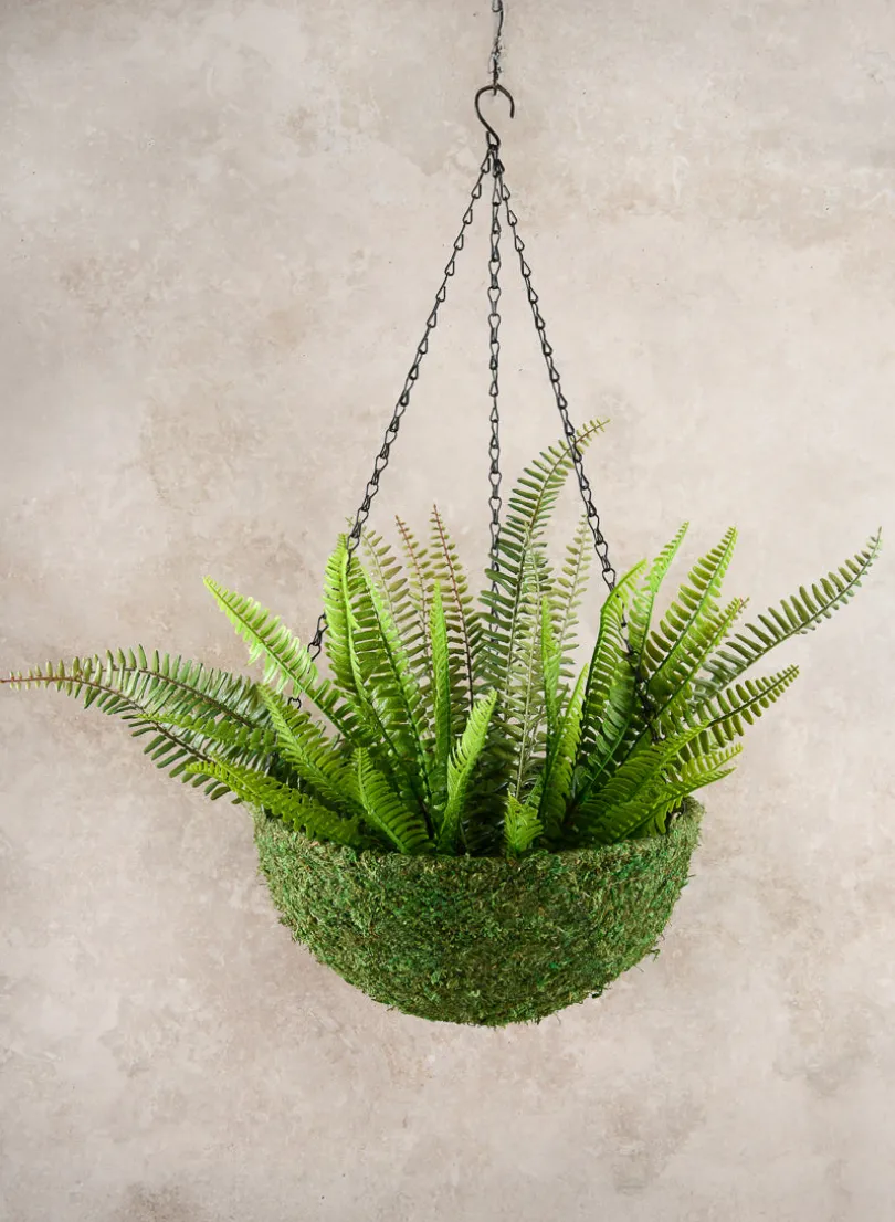 12in Wide Green Moss Basket